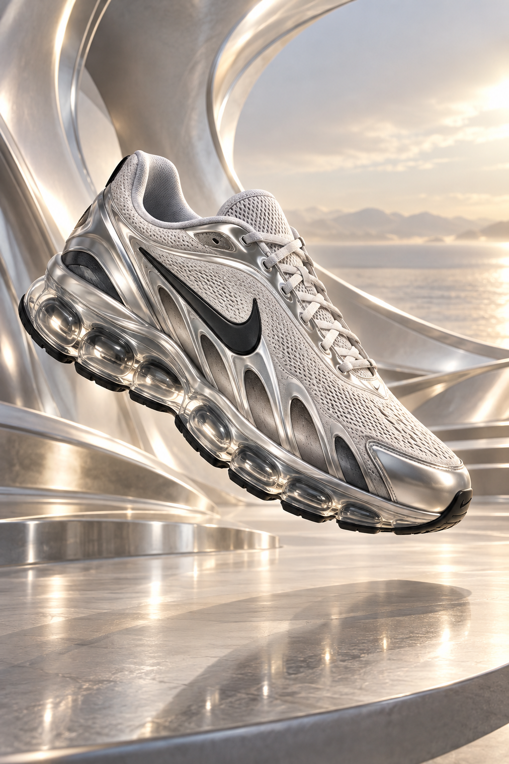Nike — AI-generated platinum sneaker concept